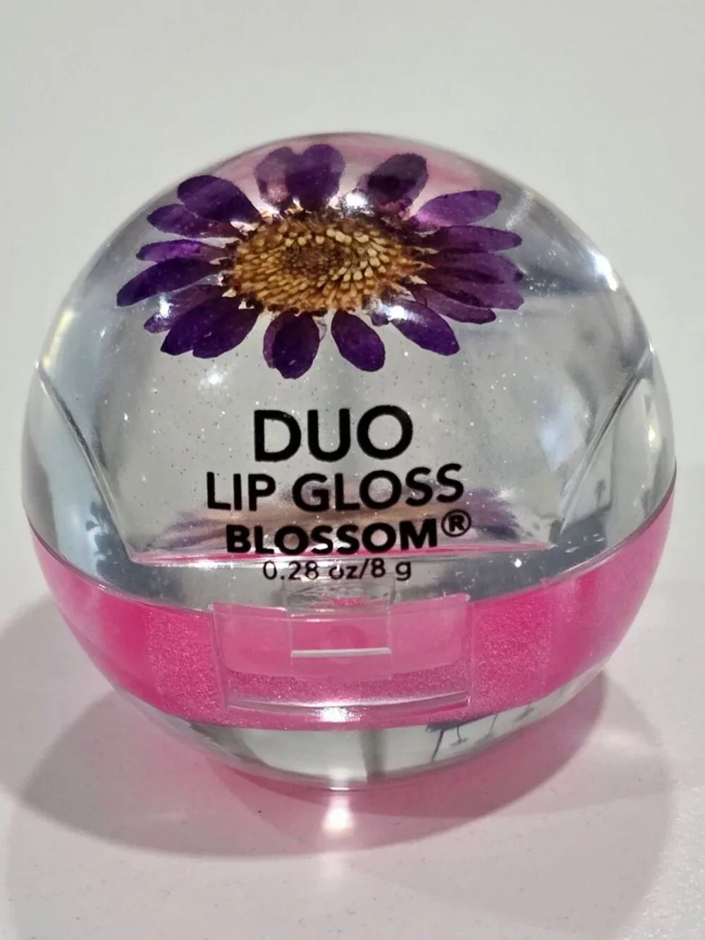 Blossom ✦ Duo Lip Gloss ✦ Clear & Pink Sparkle Hydrating Flower‑Infused .28oz